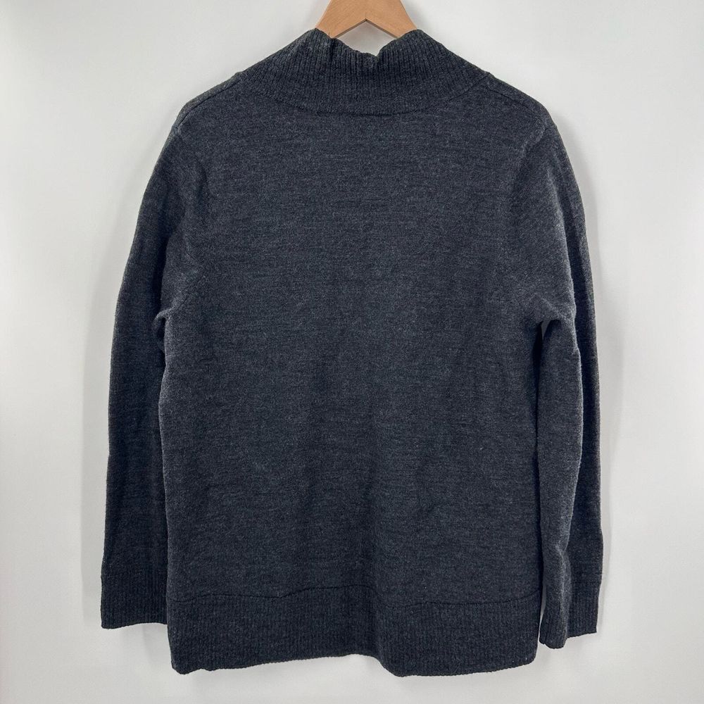 Chico's Cardigan Large Wool Gray Charcoal Hook Eye Closure Size 2 - Picture 5 of 9